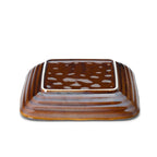 Assiette creuse carrée Smoked Horizon en grès émaillé 21 cm, vue 4