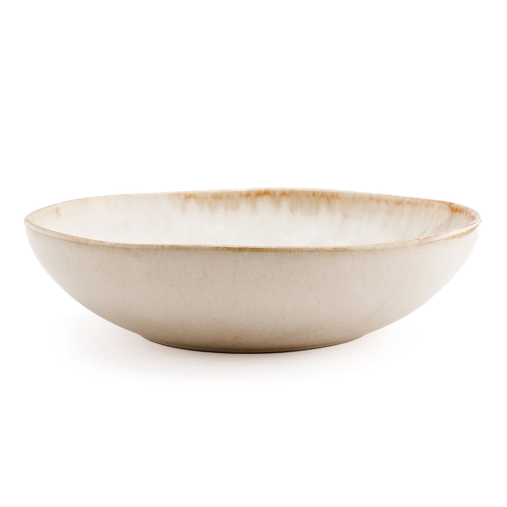 Assiette creuse Cascais en grès blanc 22 cm