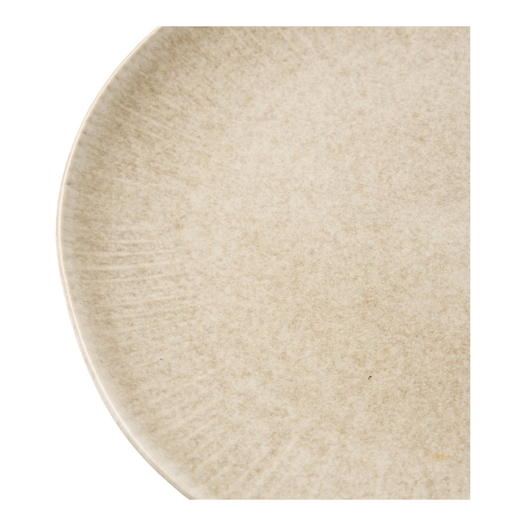 Détail glaçure réactive beige crème assiette Viola grès artisanal textures naturelles
