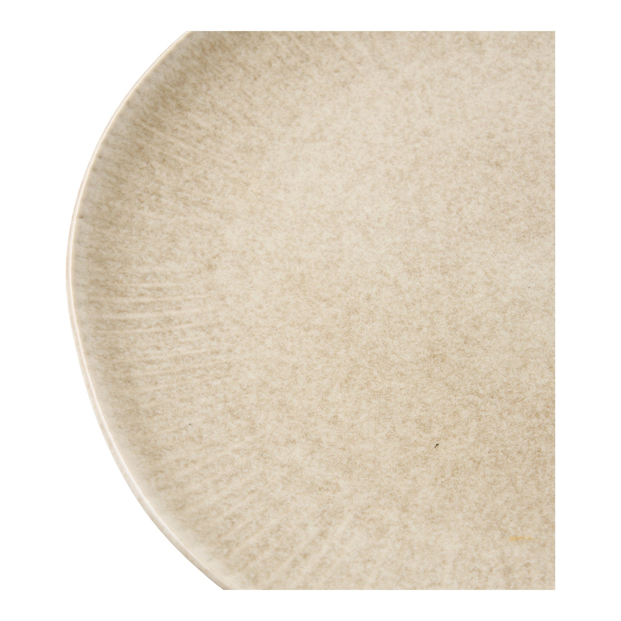Détail glaçure réactive beige crème assiette Viola grès artisanal textures naturelles