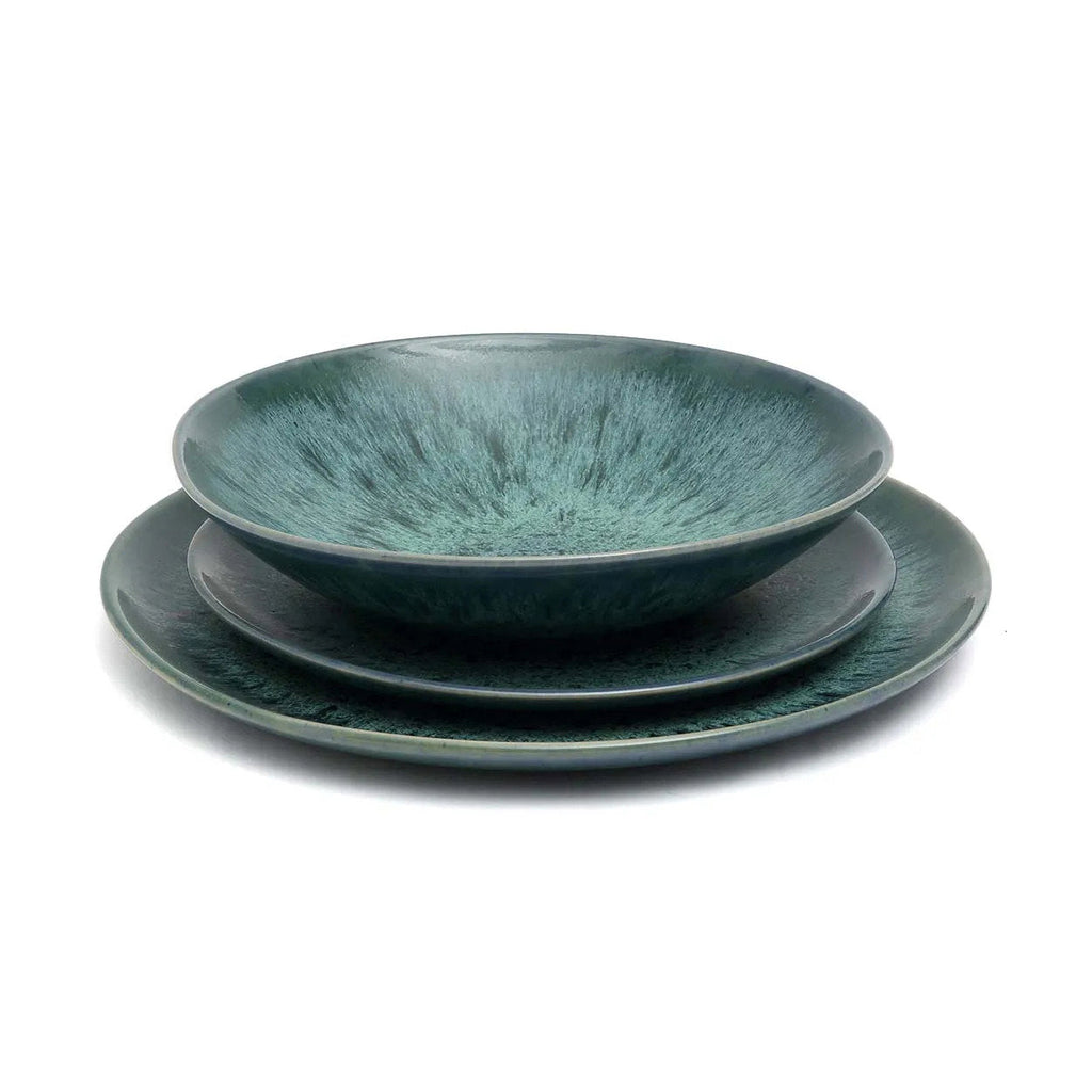 Assiette à dessert Aqua en grès vert profond 22 cm, vue 3