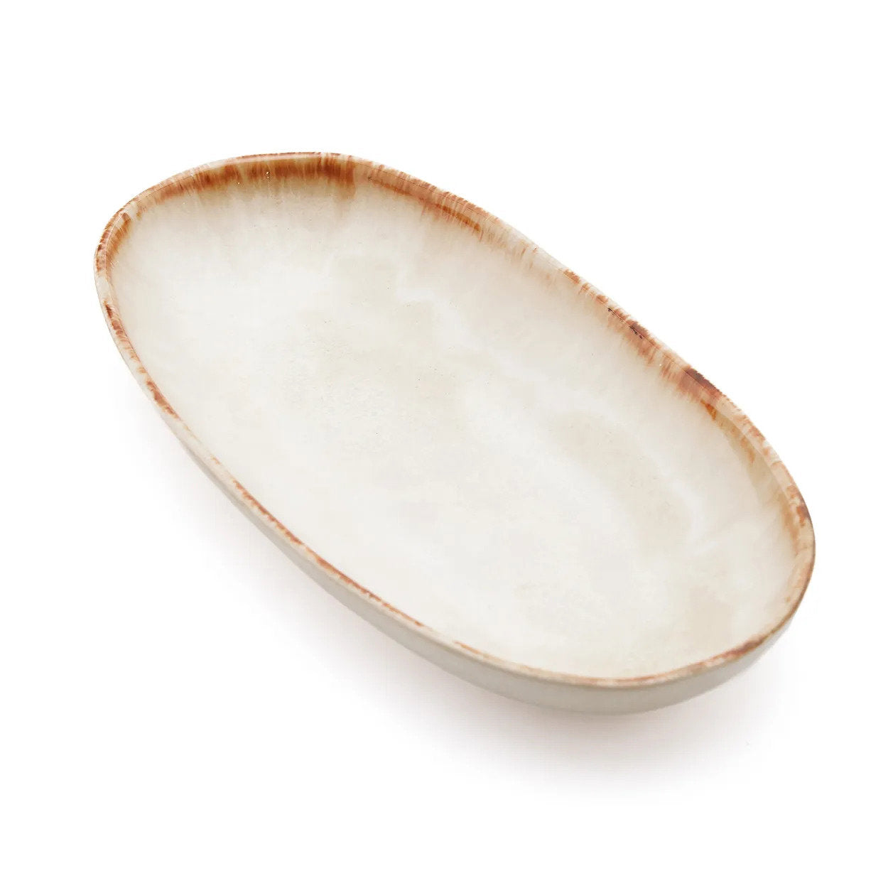 Assiette ovale Cascais en grès blanc 24 cm, vue 6