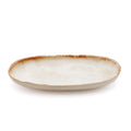 Assiette ovale Cascais en grès blanc 24 cm