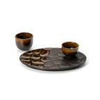 Assiette ovale Merapi en grès brun 26 cm, vue 4