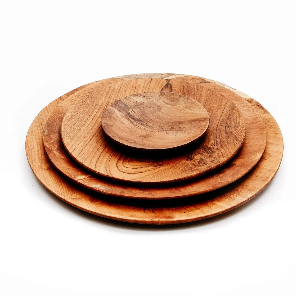 Assiette ronde en teck massif 14 cm, vue 4