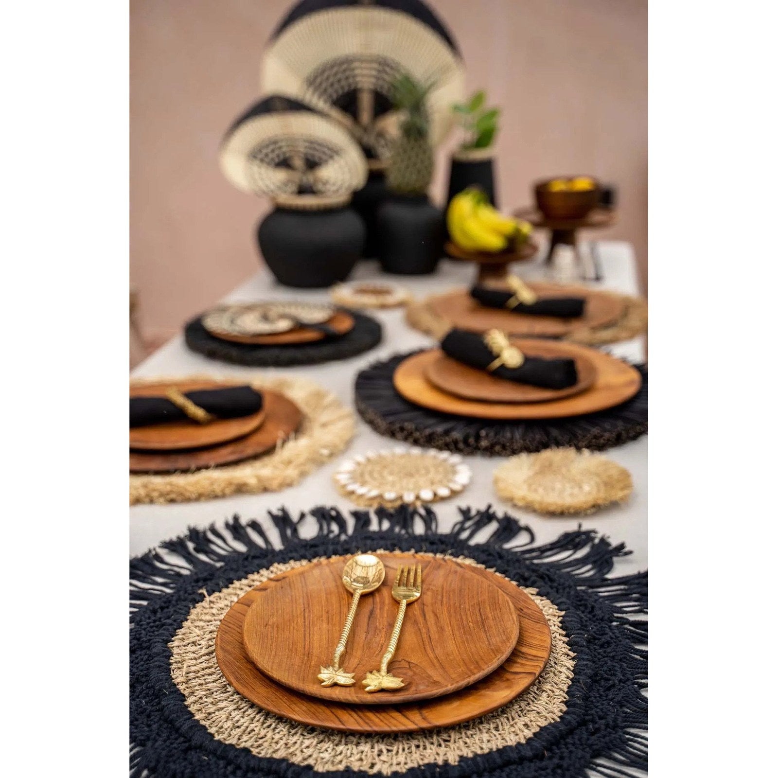 Assiette ronde en teck massif 30 cm, vue 5