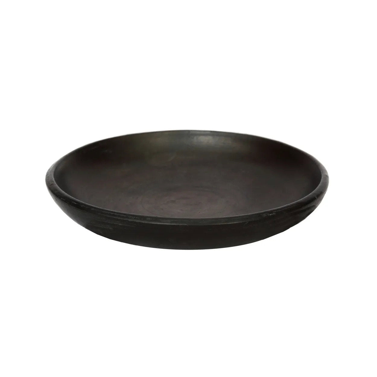 Assiette ronde en terre cuite noircie 26 cm, vue 4
