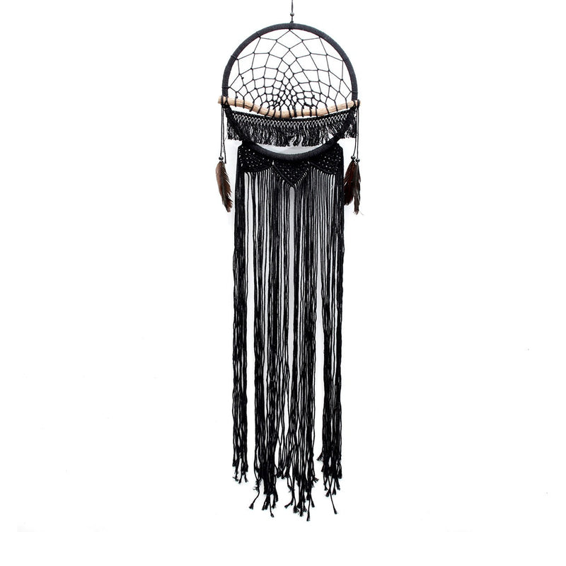 Dimensions Attrape-rêves Macrame Wood Dreamer noir 90 cm