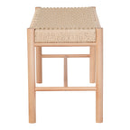 Banc Abano vue de côté structure bois peuplier corde papier naturelle