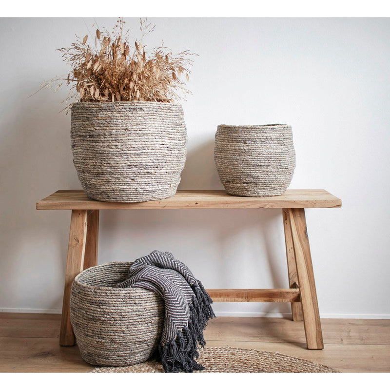 Dimensions Barcelona Stool / Side Table – Natural Recycled Teak – 90 cm