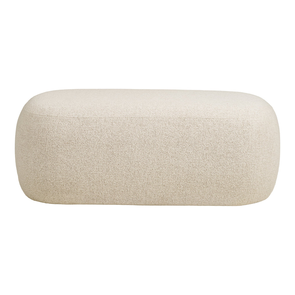 Banc Blossomville bouclé sable silhouette organique vue de face