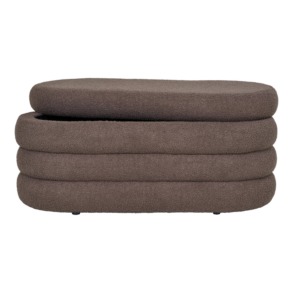 Banc coffre Dartford couvercle ouvert rangement intégré vue de face