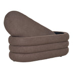 Banc coffre Dartford teddy marron toasté vue de côté silhouette ovale