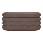 Banc coffre Dartford teddy marron toasté vue de face 103 cm