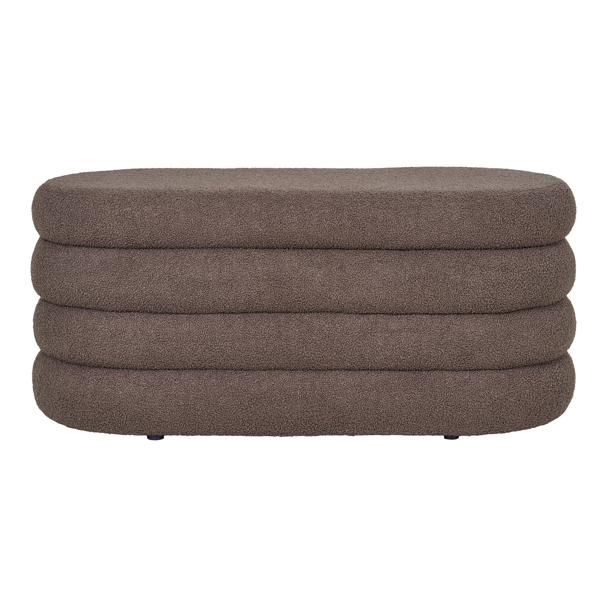 Banc coffre Dartford teddy marron vue de face 103x45x44 cm
