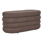 Banc coffre Dartford teddy marron toasté 103 cm bourrelets vue trois quarts