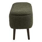 Banc coffre Harlow bouclé vert kaki 95 cm vue de détail