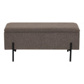 Banc coffre Watford ouvert vue de face coffre rangement intérieur ouverture assistée pieds métal