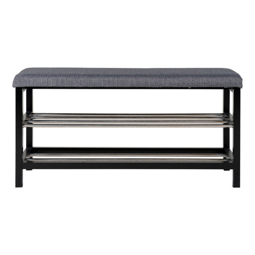 Banc chaussures Padova gris noir vue de face fond blanc 100 cm