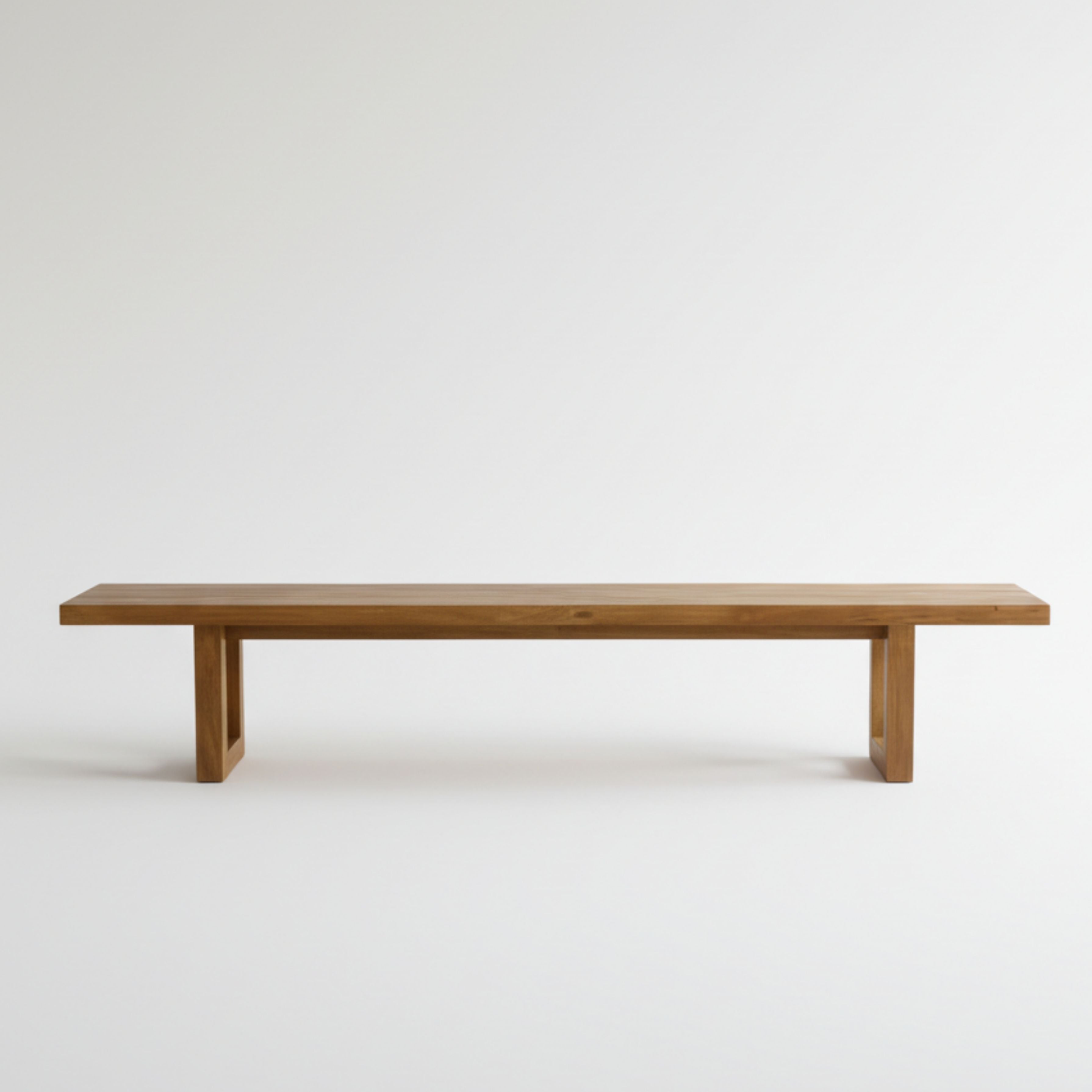 Banc en teck recyclé pieds carrés 280 cm