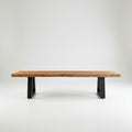 Banc en teck recyclé pieds en fer 280 cm