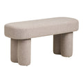Banc Weston vue trois quarts principal design sculptural full textile sable chiné 95 cm