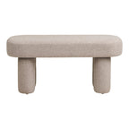 Banc Weston en tissu chiné sable vu de face