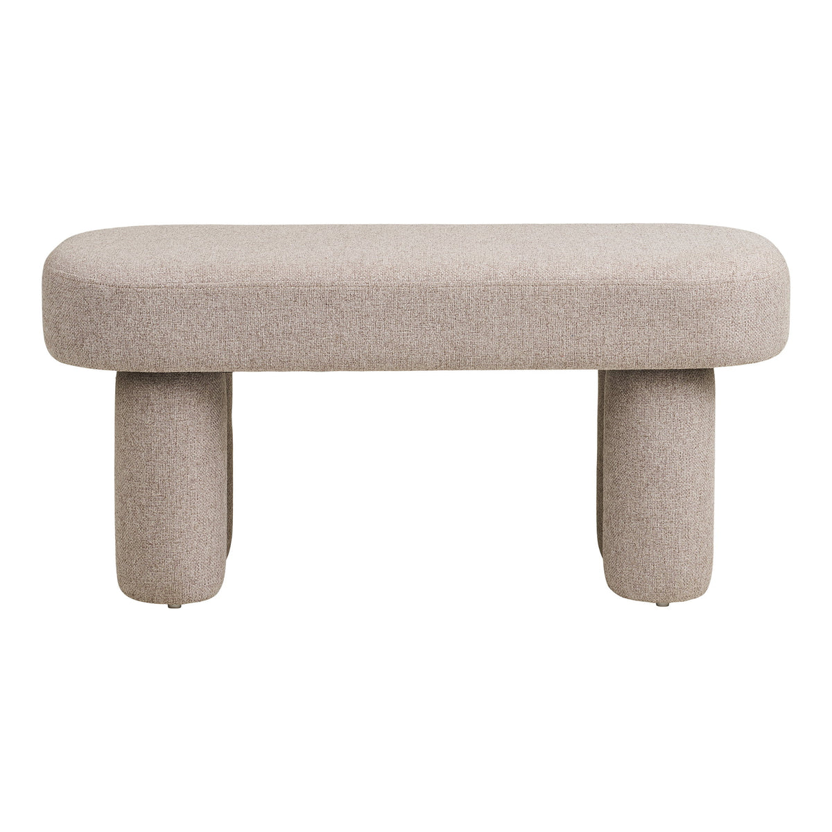 Banc Weston en tissu chiné sable vu de face