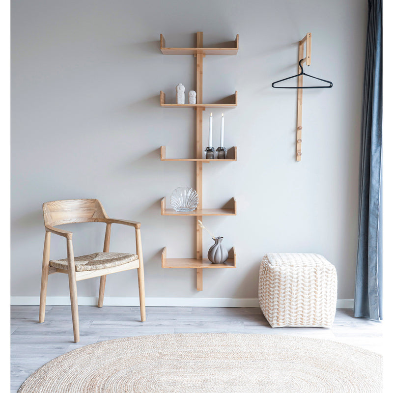 Dimensions Villa Wall Bookshelf – FSC® 100% Bamboo, 5 Shelves – 50 × 180 cm