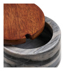 Bocal Pauri marbre couvercle bois lot de 2 vue de détail