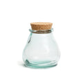 Bocal ventru à bouchon de liège en verre recyclé 12 cm