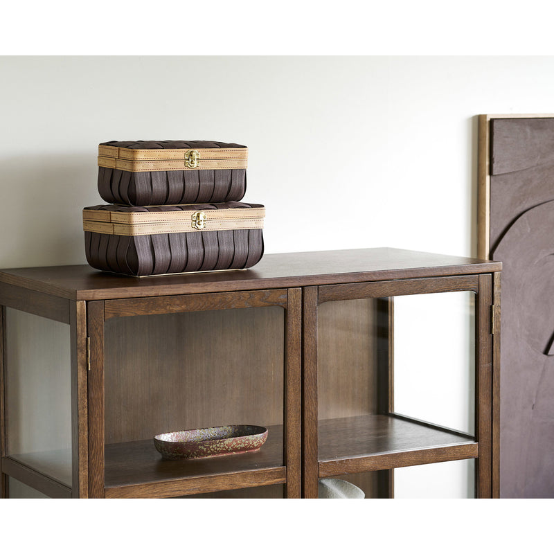 Dimensions Boîte de rangement Medan tressée brune lot de 2