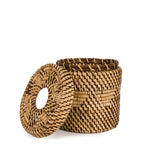 Boîte à mouchoirs cylindrique en rotin tressé 15 cm, vue 7