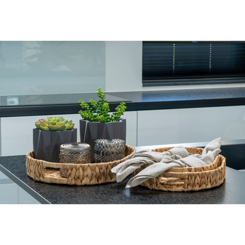 Dimensions Decorative Cut Smoked Glass Boxes – Set of 2 – ø9 × 8.5 cm