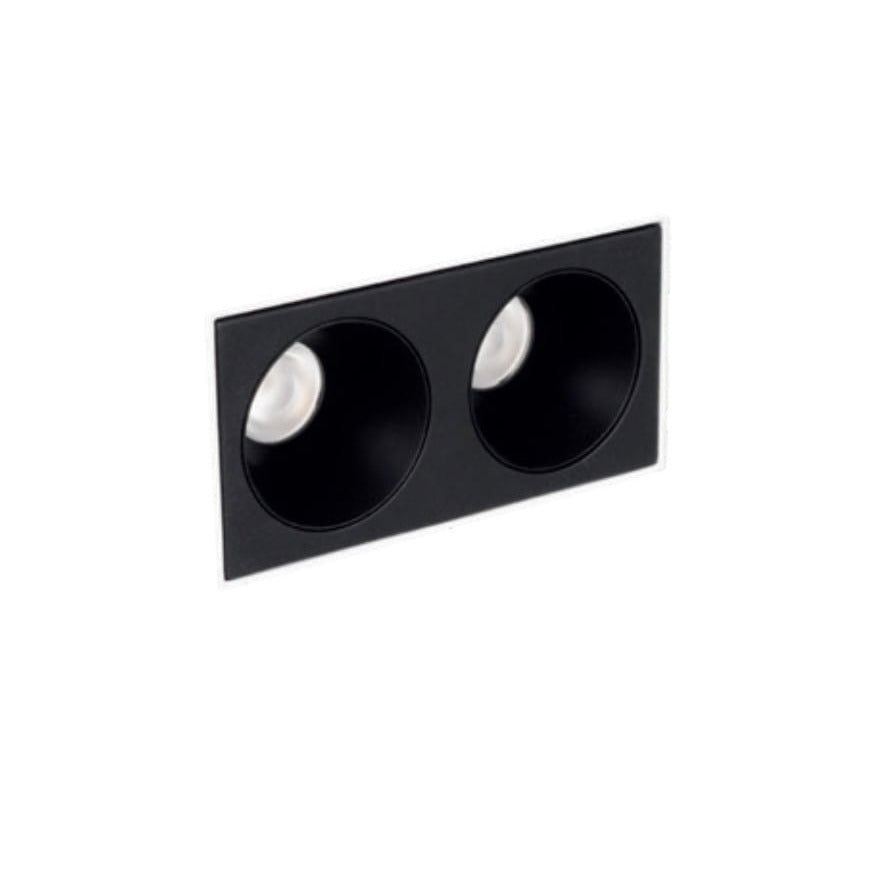 Face visible d'un spot Modular sans cadre rectangle noir à deux cellules profondes