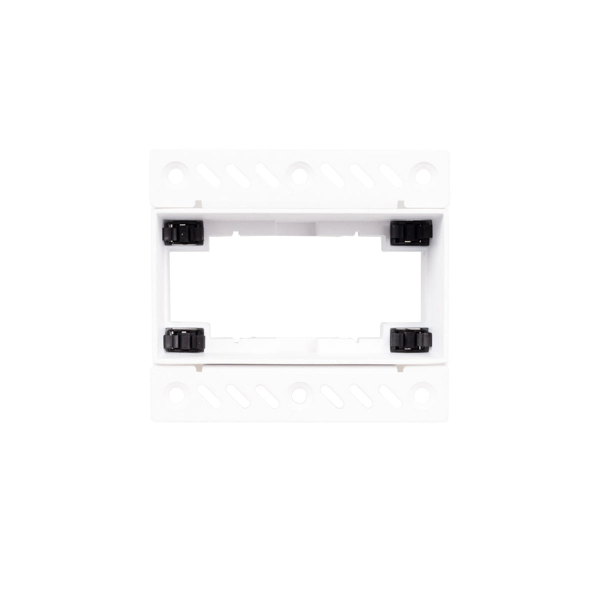 Boîtier Modular sans cadre blanc vide avec ses clips intérieurs pour le module et ses ailettes à sceller