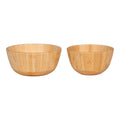 Set 2 bols bambou naturel Chefalu Ø13 et Ø15 cm vue face veines bois miel