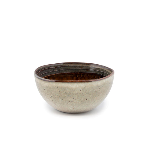 Bol Comporta en grès à intérieur ambré 13 cm