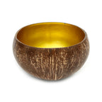 Bol en coque de coco laqué or 13 cm