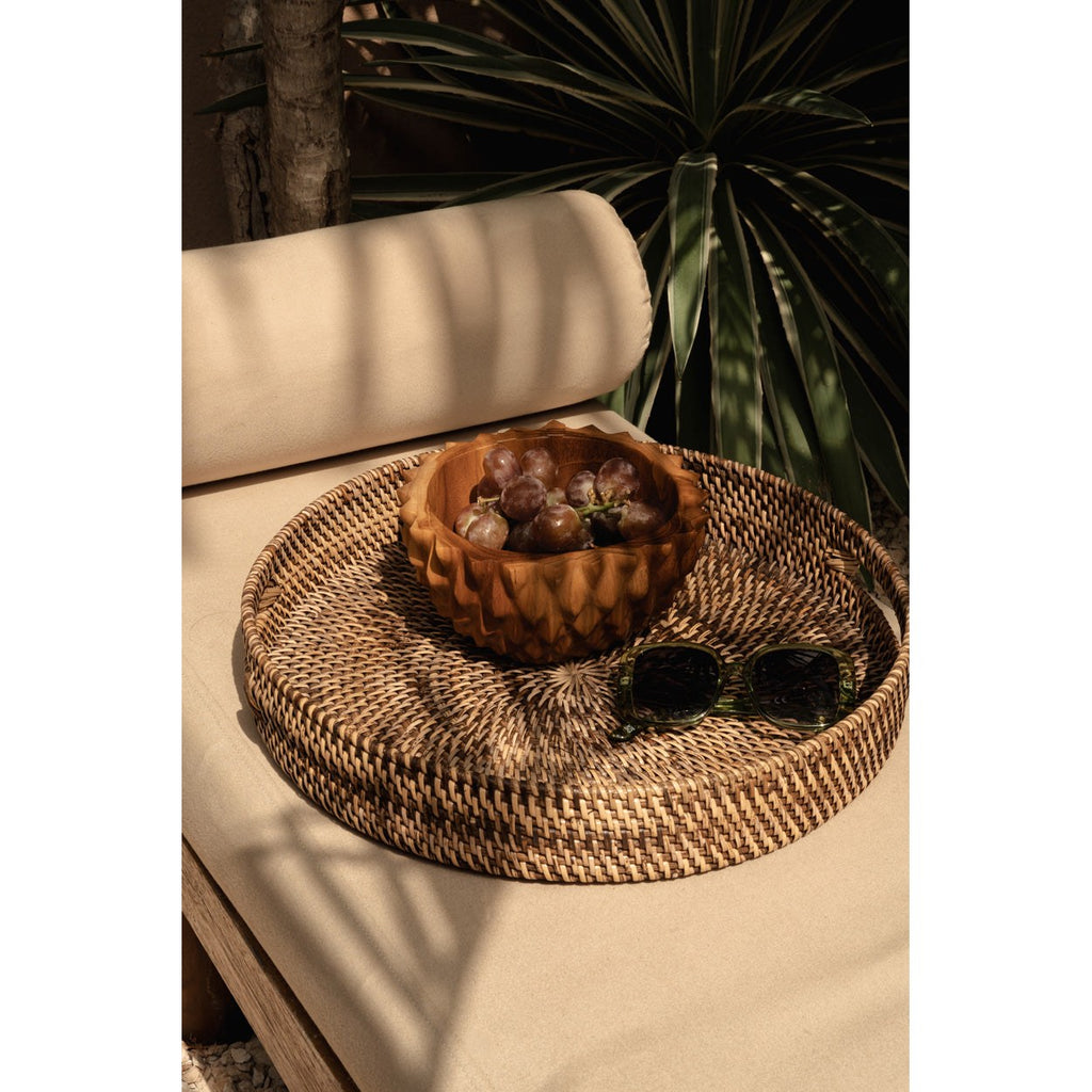 Bol Durian sculpté en teck 20 cm, vue 4