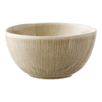 Bol grès côtelé réactif Viola beige sable vue trois quarts céramique artisanale