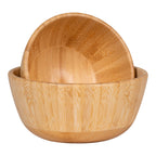 Petit bol Chefalu en bambou emboîté dans le grand avec les lamelles du bois visibles
