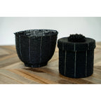 Bonbonnière en perles de rocaille noires 13 cm, vue 3