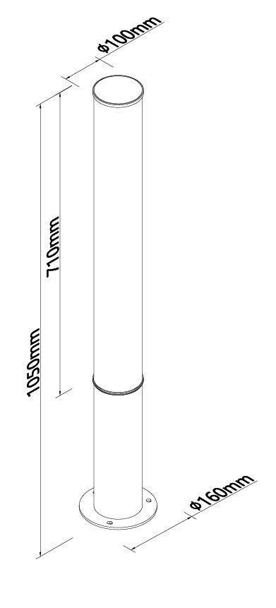 Dimensions Borne d'extérieur Gardenia 115 cm noire