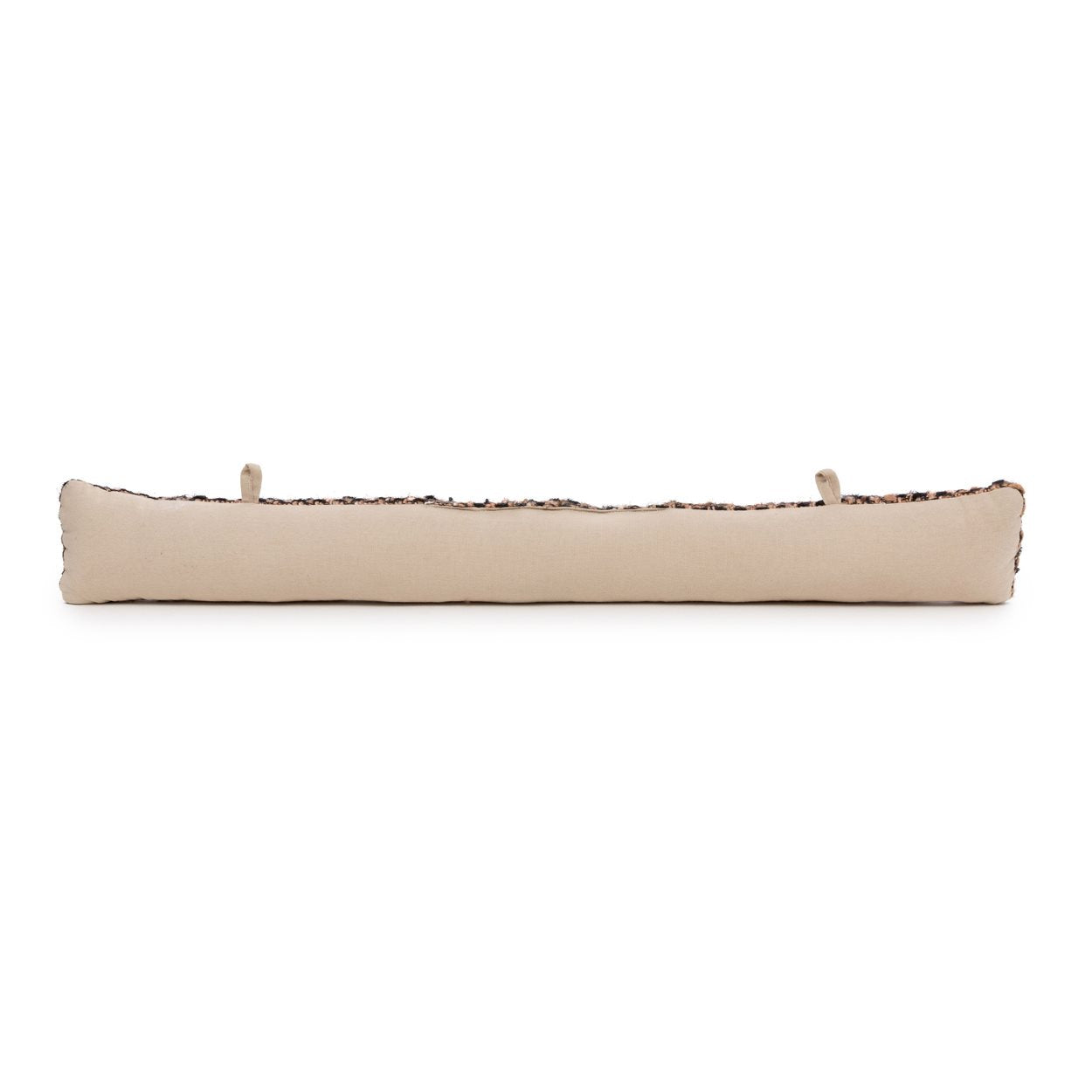 Boudin de porte en coton tissé noir et cuivre 80 cm en situation