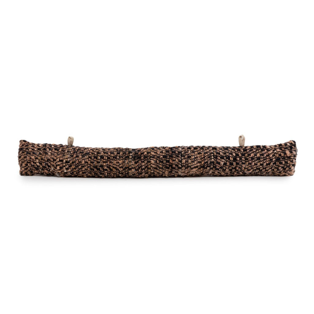 Boudin de porte en coton tissé noir et cuivre 80 cm