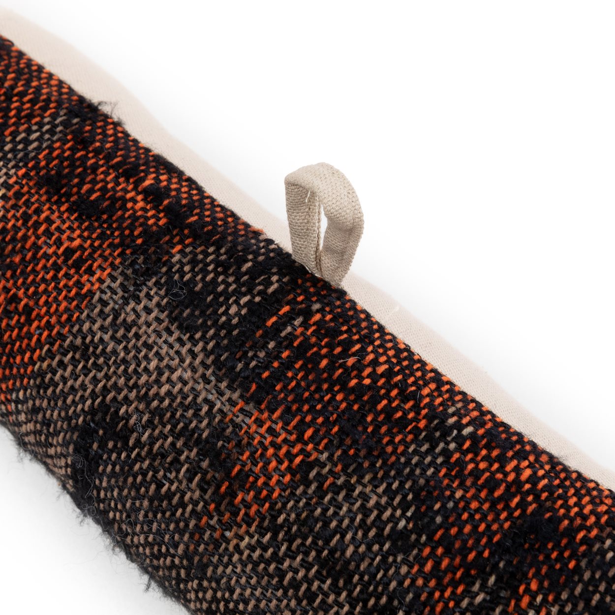 Boudin de porte en coton tissé noir et orange 80 cm, vue 3