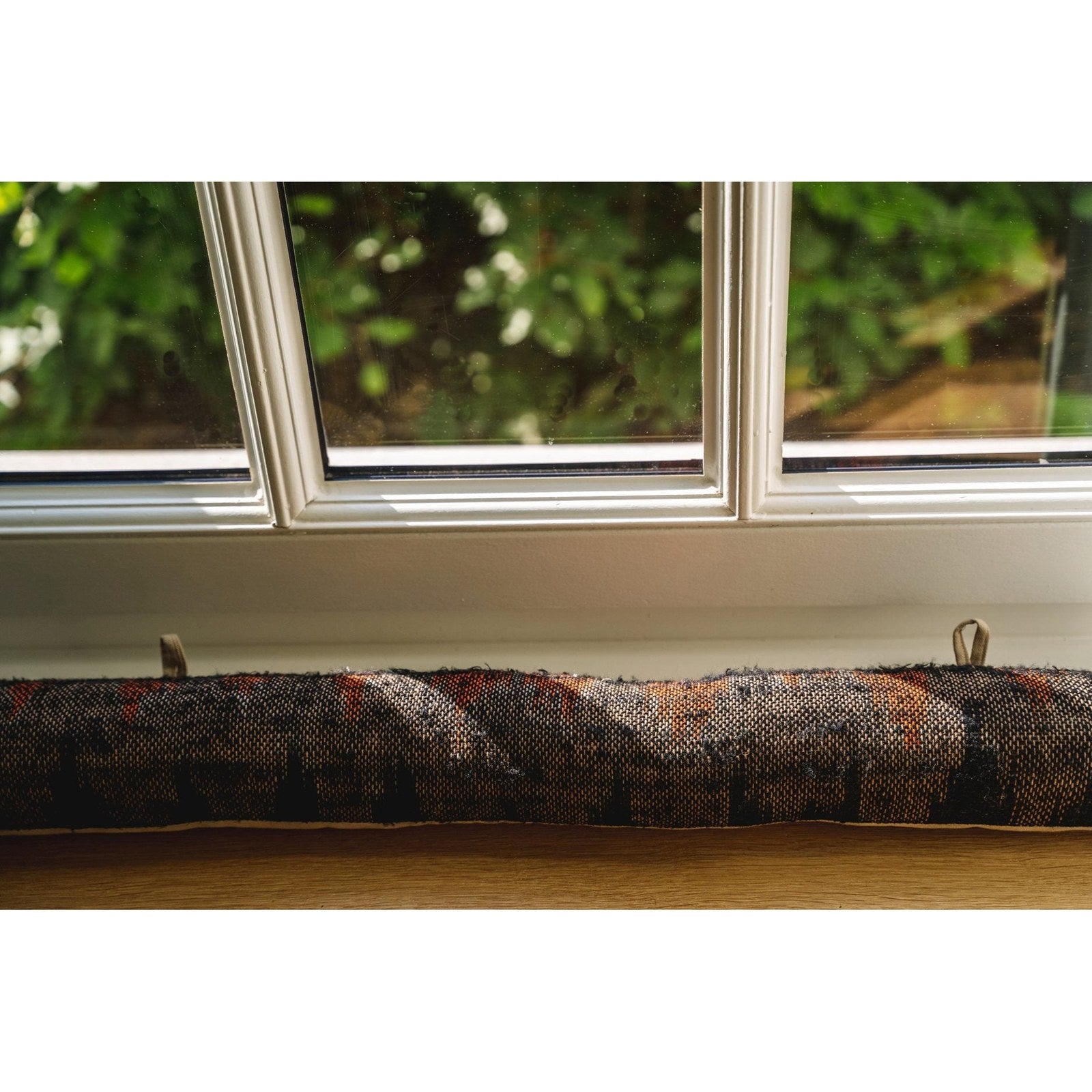Boudin de porte en coton tissé noir et orange 80 cm, vue 5