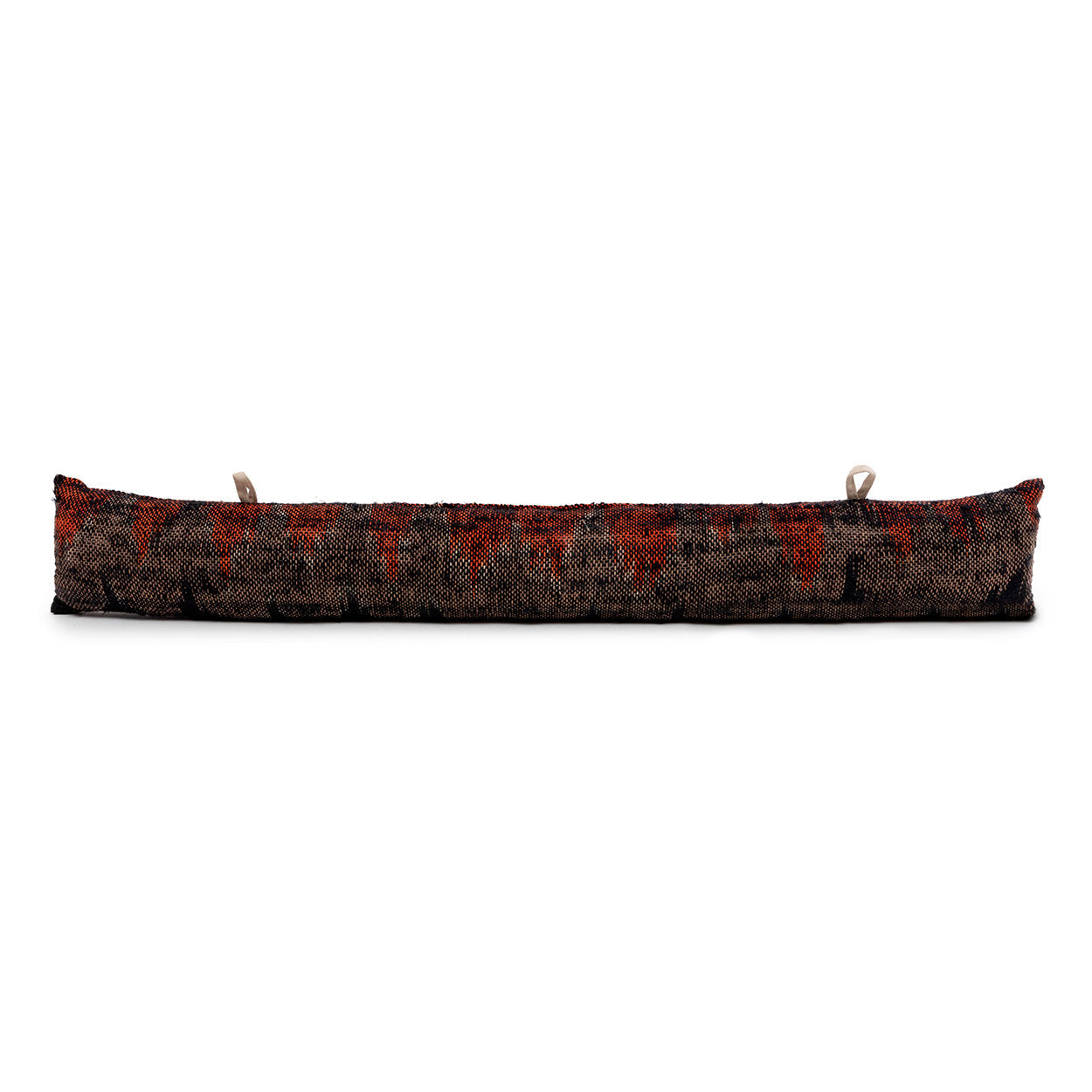 Boudin de porte en coton tissé noir et orange 80 cm
