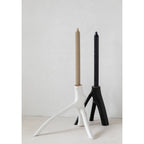 Bougeoir branche en bois laqué blanc 20 cm, vue 4